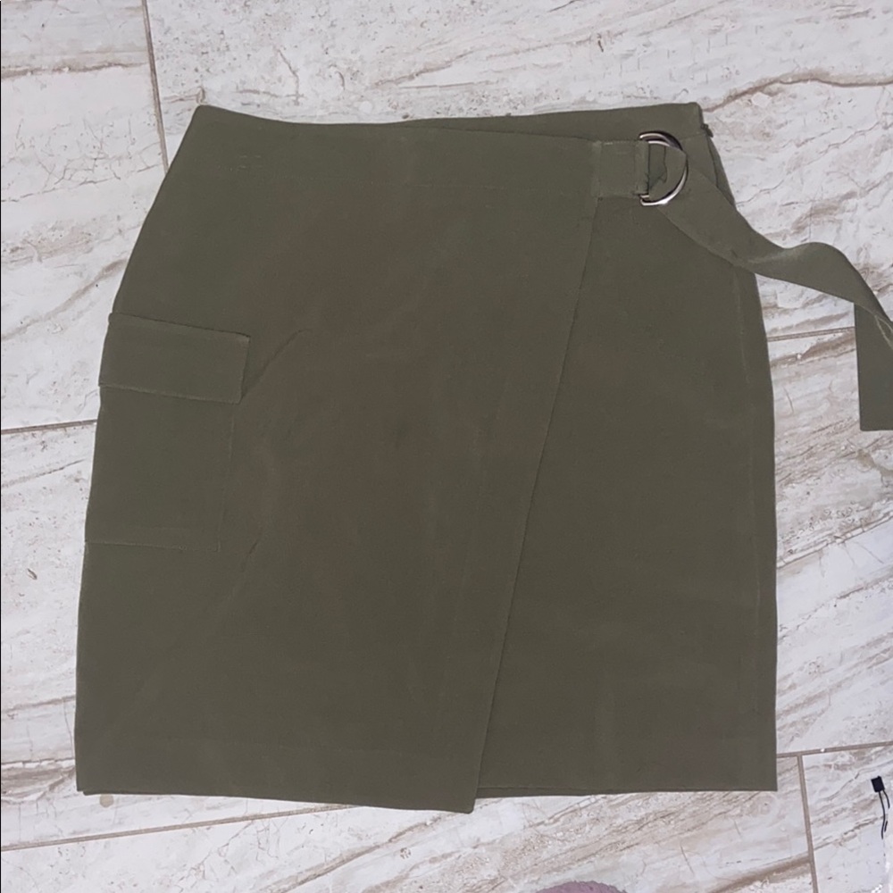 Olive Green Wrap Skirt